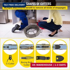 VEVOR Drain Cleaning Cable 75ft x 3/8 inch Solid Core Cable Sewer Cable, Drain A