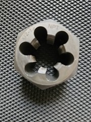 Drillco 3380E Series Carbon Steel Hexagon Pipe Rethreading Die, Uncoated (bnG)