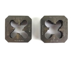 Vintage Craftsman 2&Prime; Square 0SP Pipe Threader Die Lot of 2 &ndash; 3/8&Prime; & 1/2&Prime; NPT