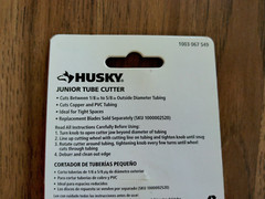 Husky Junior Tube Cutter Cuts 1/8&Prime; To 5/8&Prime; Outside Diameter Copper & PVC Tubing