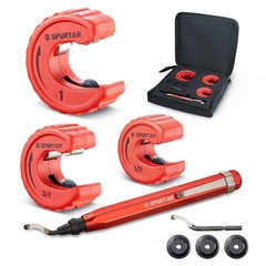 Spurtar 4pcs Pipe Cutter Tool Set 3pcs Copper Tubing 1/2&Prime; 3/4&Prime; 1&Prime;