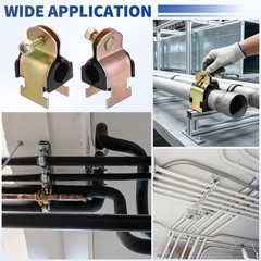 5 Pcs Rubber Cushion Strut Clamps, 3/4&Prime; OD Carbon Steel Pipe Strut Clamp