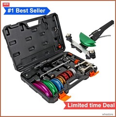 Ratcheting Tube Bender Kit 1/4 to 7/8 Inch 7 Aluminum Heads Forward Reverse