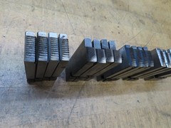 5 used sets of Ridgid NPT universal bolt dies 1/8&Prime;, 1/2&Prime; &ndash; 3/4&Prime;, & 1&Prime; &ndash; 2&Prime;