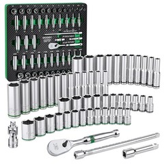 SK 1/4&Prime; Drive Socket Set with 90-Tooth Ratchet, 52-Piece, SAE & Metric, Super&hellip;