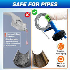 Auto Feed Drain Auger with Drill Adapter, 33 Feet Drain Snake Hair Clog Remover,
