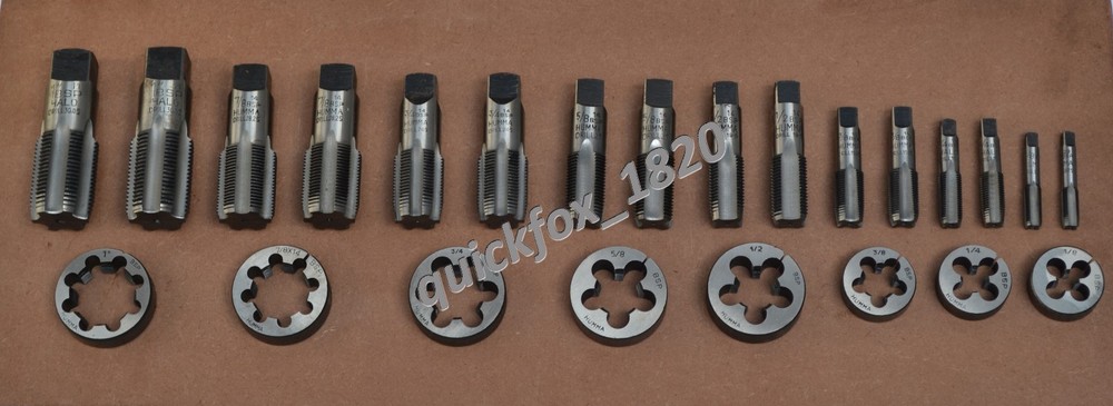 24 pc BRITISH STANDARD PIPE TAP & DIE SET 1/8 &ndash; 1 BSP HIGH CARBON EXPRESS SHIP