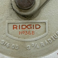RIDGID NO. 368 3/4 OD 3-1/2 RADIUS GEARED RATCHET TUBE BENDER 35175 FAST SHIP