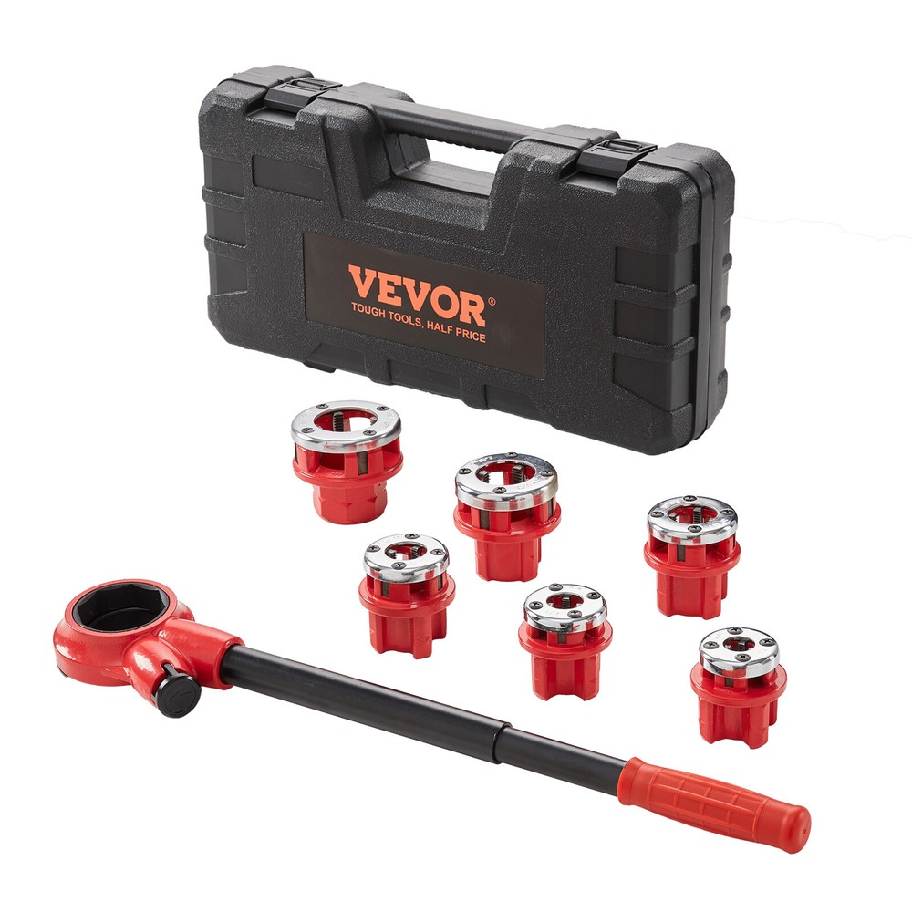 VEVOR Ratchet Pipe Threader Pipe Threading Tool 1/4&Prime; NPT &ndash; 1-1/4&Prime; NPT 6PCS Dies