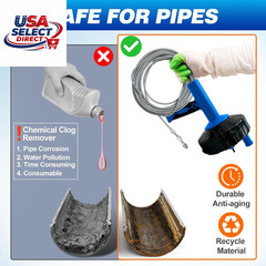 Auto Feed Drain Auger 33ft with Drill Adapter for Clog Removal