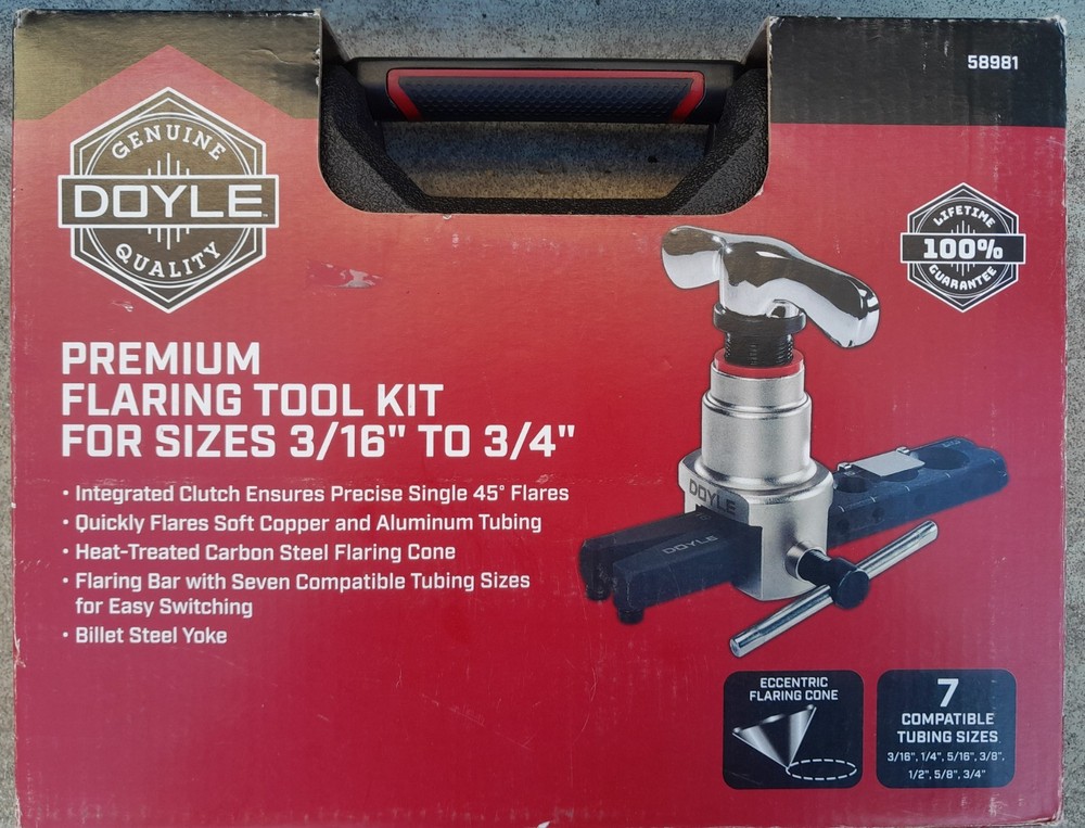 Doyle Premium Flaring Tool Kit COMPLETE USED 7 SIZES 3/16&Prime; &ndash; 3/4&Prime; No Ai Descrip