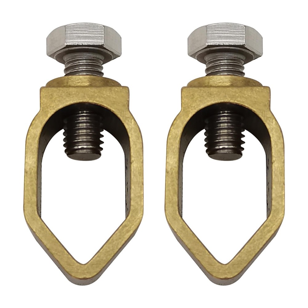 Copper Ground Rod Clamps Grounding Clamp Direct Burial 5/8 inch (2, Copper Al&hellip;