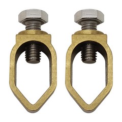 Copper Ground Rod Clamps Grounding Clamp Direct Burial 5/8 inch (2, Copper Al&hellip;