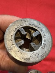 TOLEDO PIPE THREADER DIES (5 Pcs) 1/8 in &ndash; 1/4 in &ndash; 3/8 in &ndash; 1/2 in &ndash; 3/4 in USA