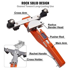 VEVOR Ratcheting Pipe Tube Bender 1/4&Prime;-7/8&Prime; 90&deg; Forward/Reverse Bending 7 Dies