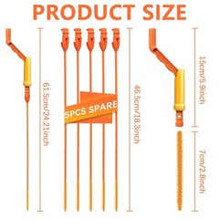 6-Pack Reusable Drain Snake Hair Clog Tools, 5 x 18-Inch Flexible Snakes with&hellip;