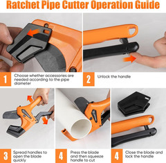 PINOZE PVC Pipe Cutter &ndash; 3 Inch Max Opening, 3&Prime; Orange