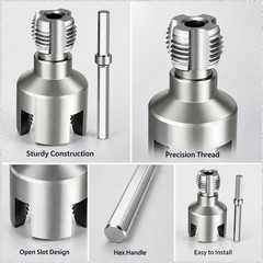 PVC Pipe Threader Set 1/2 And 3/4 Inch Carbon Steel Thread Cutting Dies Kit