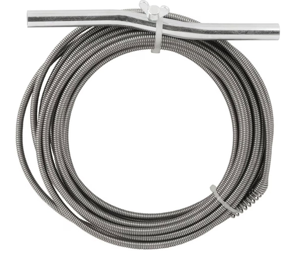 PLUMBCRAFT Manual Drain Pipe Auger 25FT for Small to Medium Household Drains
