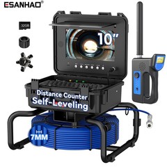 60m Sewer Drain Pipe Inspection Camera w/ Self-Leveling 512hz Loctor 10&Prime; Monitor