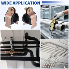 10 Pcs Rubber Cushion Strut Clamps, 1-3/8&Prime; OD Carbon Steel Pipe Strut Clamp