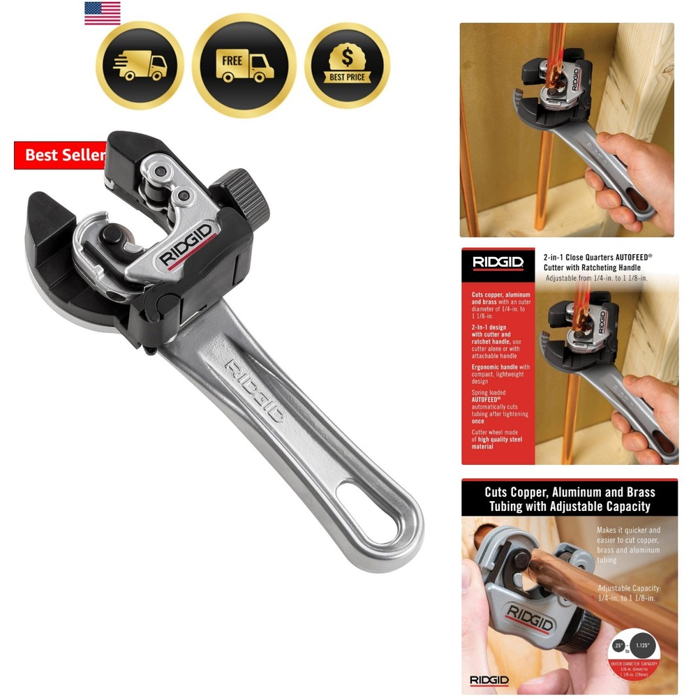 32573 Model 118 2-in-1 Close Quarters Tubing Cutter for 1/4&Prime; to 1-1/8&Prime; Copper&hellip;