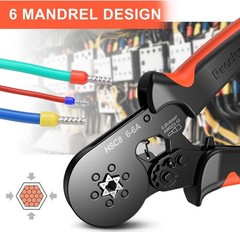 Ferrule Crimping Tool, Hexagonal Sawtooth Self-Adjustable Ratchet Wire Terminal
