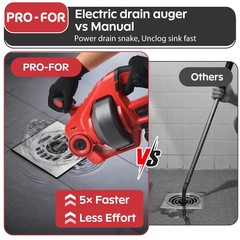 -FOR 20V Cordless Drain Auger, 25Ft Auto-Feed Drain Snake, Replaceable Cable,&hellip;