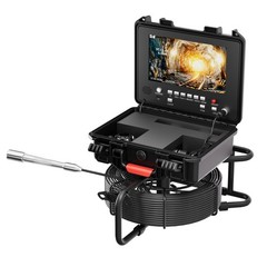 30m Sewer Drain Pipe Inspection Camera w/ 512HZ Locator 9&Prime; Monitor Self-Leveling