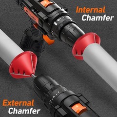 2-in-1 PVC Deburring Tool & Chamfer Tool for Pipe Reaming, OD 0.75&Prime;-4.6&Prime; ID 0.92