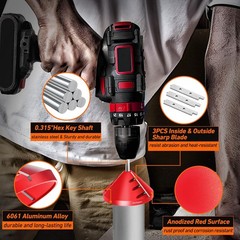 2-in-1 PVC Deburring Tool & Chamfer Tool for Pipe Reaming, OD 0.75&Prime;-4.6&Prime; ID 0.92