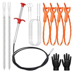 10PCS Drain Snake Kit, 63&Prime; Heavy Duty Plumbing Auger, 60&Prime; Sink Snake Brush, 2&hellip;