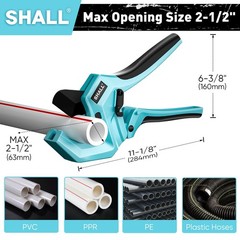 SHALL PVC Pipe Cutter, Cuts up to 2-1/2&rdquo;, Heavy-Duty Aluminum 2-1/2 inch