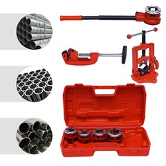 Pipe Threader Ratchet Type With 5 Dies and Pipe Cutter Plumbing Hand Tools SALE!