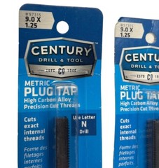Century Drill & Tool 97315, 9.0 x 1.25 Metric Plug Tap (LOT OF 2) **SALE**