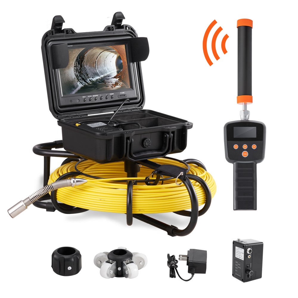 9 In 300ft /91.5m Sewer Camera Pipe Inspection Camera w/ 512hz Sonde