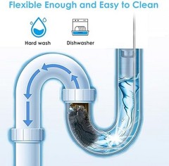 2 Pcs Flexible Drain Pipe Cleaning Brush, 36&Prime; Extra Long Double Ended Nylon Bris