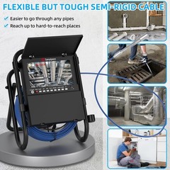 9&Prime; Color Screen Sewer Camera 50M/165FT Drain Pipe Borescope w/ 512Hz Transmitter