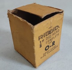 Vintage RIDGID 1/8&Prime; Die Head Complete For O-R Drop Head Pipe Threader USA Tool