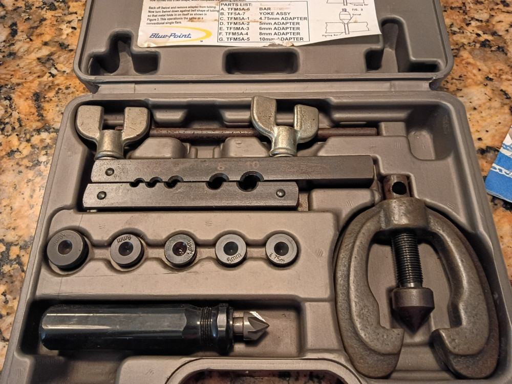 Blue-Point TFM5A Double Flaring Tool Kit 4.75-10mm Pipe Sizes
