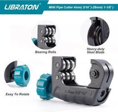 Libraton Tube Cutter, Mini Tubing Cutter, Heavy-duty Pipe Cutter with Deburring