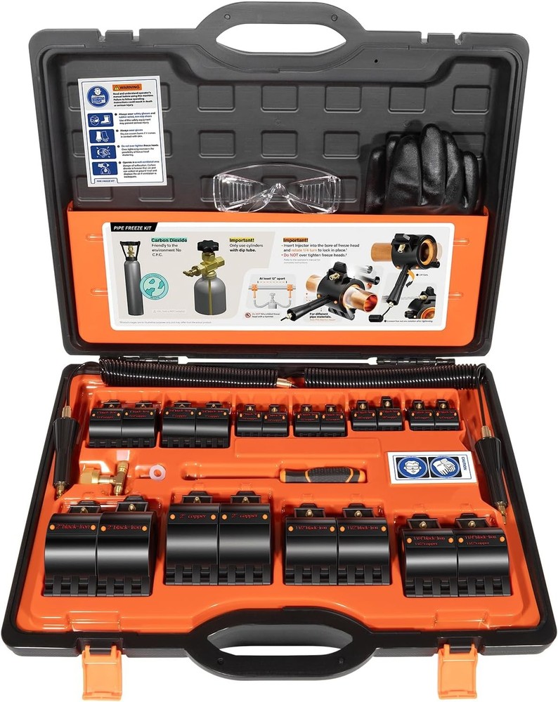 CST2 General Cold-Shot Pipe Freeze Kit, Small, Black + Orange