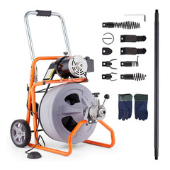 75FT x 1/2 In Drain Cleaner Machine, 2&Prime;-4&Prime; Pipes Auto Feed Electric Drain Auger