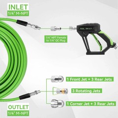 Tool Daily Sewer Jetter Kit for Pressure Washer 50 FT, Short Power Washer Gun