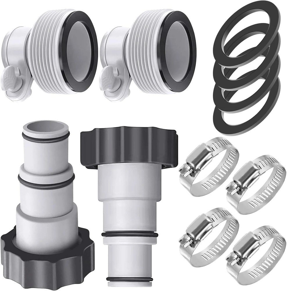 4 Pack Pool Hose Adapter 2 Type A B Conversion Connector for 1.25&Prime; to 1.5&Prime; Hoses