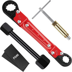 5 PCS Plumbing Tools Kit | Angle Stop Wrench with 1/2-Inch Compression Sleeve Pu