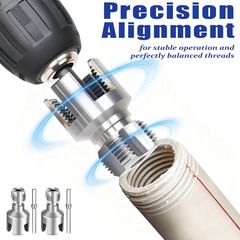 2-In-1 PVC Pipe Threader Kit with 1/2&Prime; & 3/4&Prime; Dies &ndash; Complete Dual Function Inte