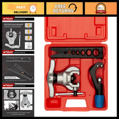 Eccentric Flaring Tool Set & Tube Cutter Kit, 7 Die Sizes 3/16&Prime;-3/4&Prime; HVAC Heavy