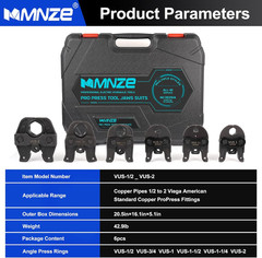 6 PCS Standard Press Jaws Kit, 1/2&Prime;, 3/4&Prime;, 1&Prime;,1-1/2&Prime;, 1-1/4&Prime;, 2&Prime;, Pro Press Jaws