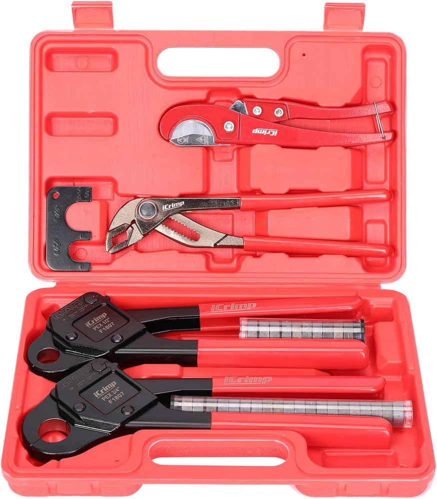 Icrimp Angle Head F1807 PEX Pipe Crimping Tool for Copper Rings &ndash; 1/2&3/4-Inch T